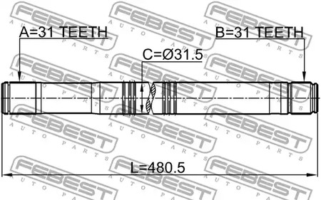 Фото 2112TT9 Вал FEBEST {forloop.counter}}