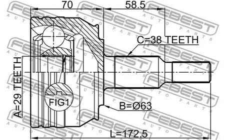 Фото 2310T5WD Шарнирный комплект FEBEST {forloop.counter}}