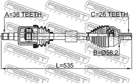 Фото 2714S40LH Вал FEBEST {forloop.counter}}