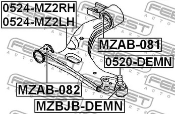 Фото MZAB082 Подвеска FEBEST {forloop.counter}}