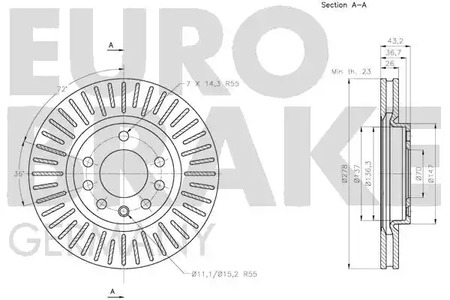 Фото 5815203660 Тормозной диск EUROBRAKE {forloop.counter}}