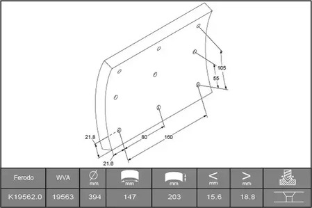 Фото K195620F3554 Комплект колодки тормозной накладки FERODO {forloop.counter}}