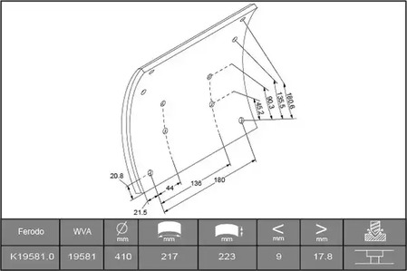 Фото K195810TG Комплект колодки тормозной накладки FERODO {forloop.counter}}