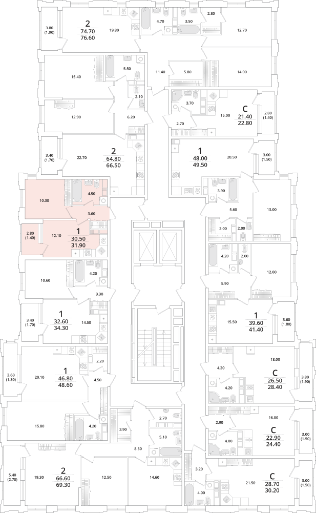 1-комнатная квартира, 32.1 кв.м, TIMESKVER, изображение-2