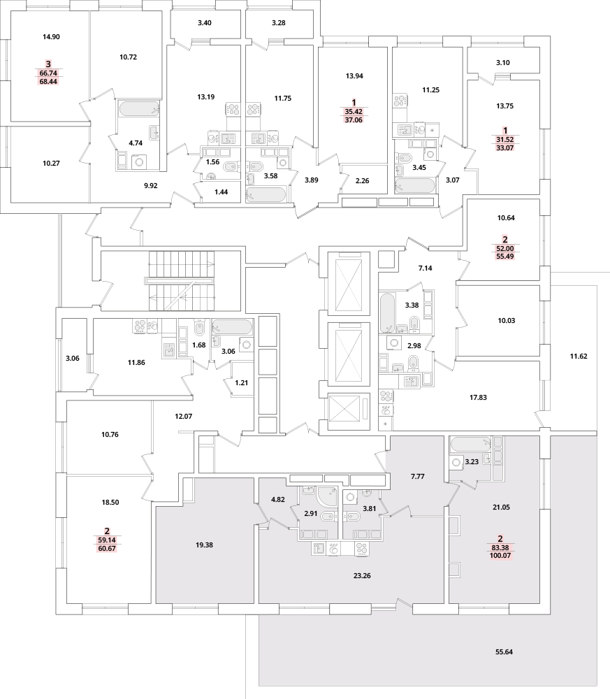 2-комнатная квартира, 99 кв.м, БелАрт, изображение-2