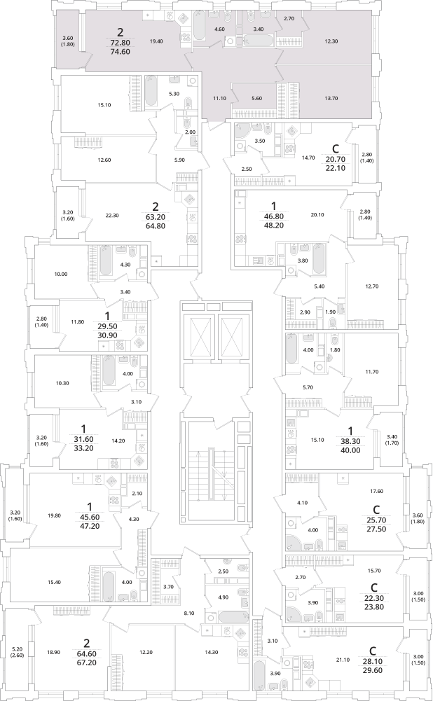 2-комнатная квартира, 74.8 кв.м, TIMESKVER, изображение-2