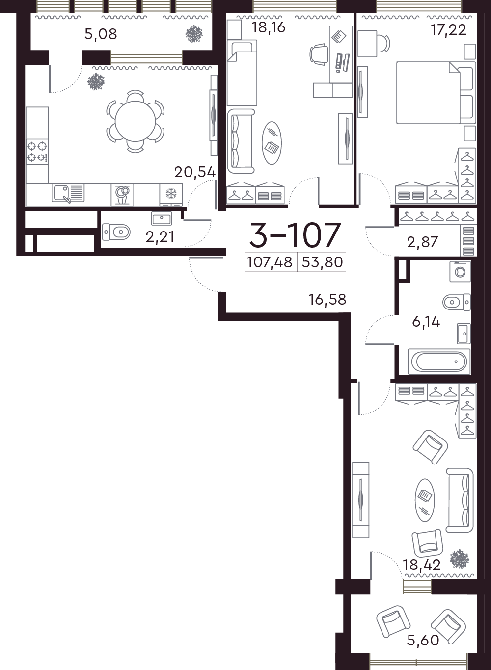 Планировка 3-комн.