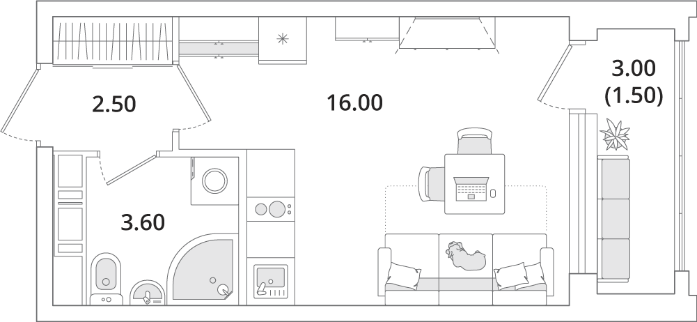 Планировка Студия