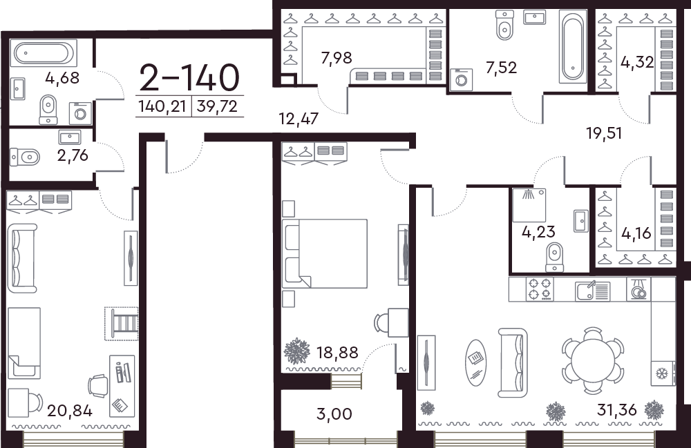 Планировка 2-комн.
