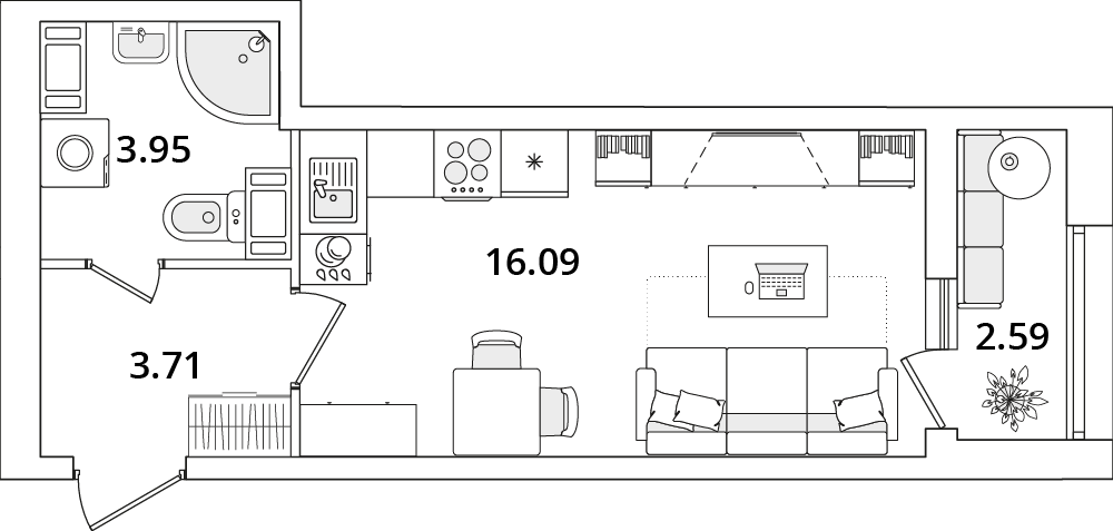 Планировка Студия