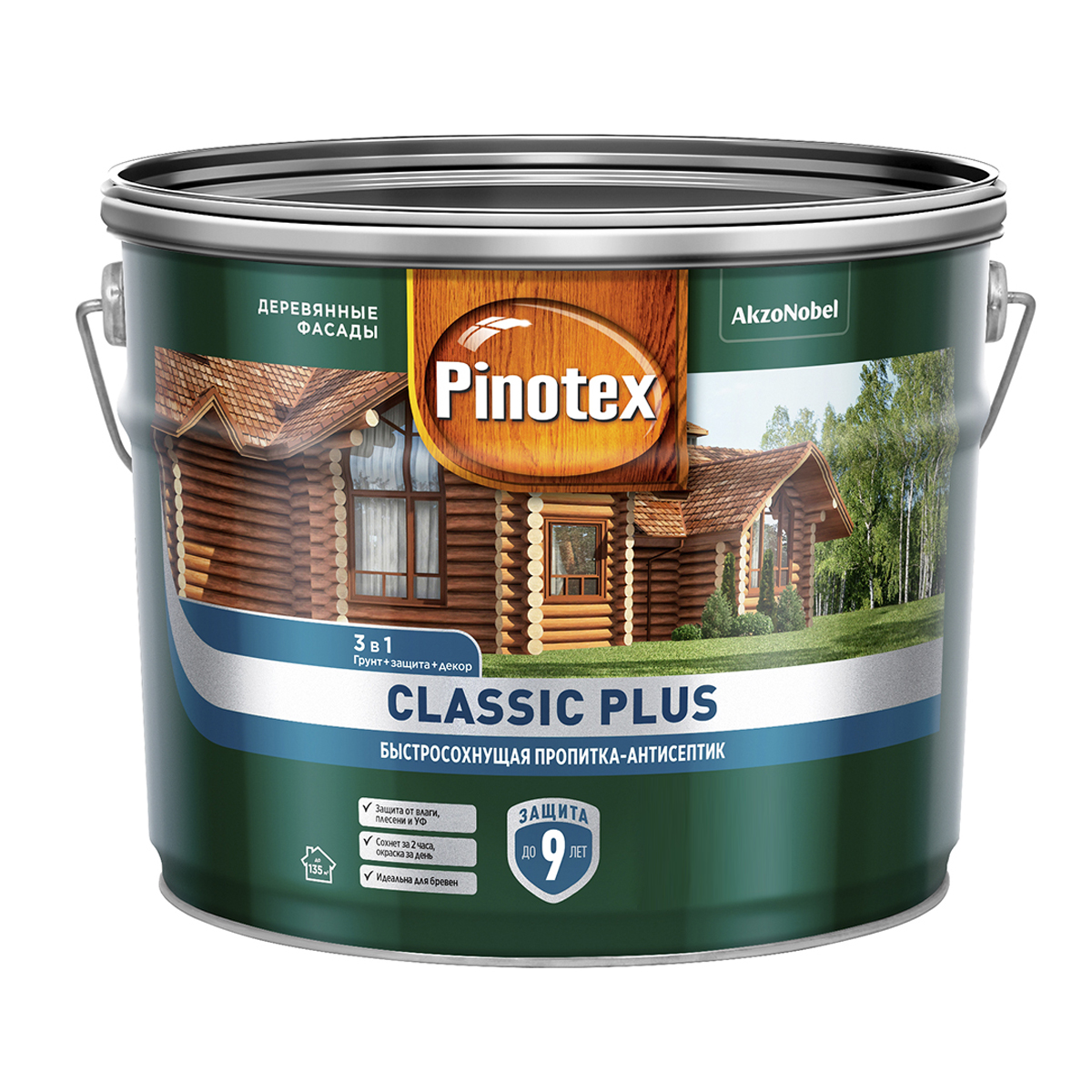 Пропитка-антисептик Pinotex Classic Plus 3 в 1 лиственница (9 л) - Купить с  доставкой в СТРОЙУДАЧЕ