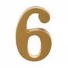 Цифра дверн.  "6" (золото) клеевая основа