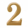 Цифра дверн.  "2" (золото) клеевая основа