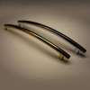 Ручка мебельная скоба комбинированная М-7085 GP/PN- 96mm зол/перл. никель