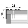 Порог для кромок ступеней Д3 24х18х1800 мм серебро