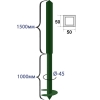Столб винтовой для сетки d-45 мм h-2500 мм 50х50 мм грунт