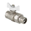 Кран шаровой 1/2" в/н резьба бабочка (белая) с полусгоном прямой Base Valtec