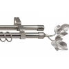 Карниз кованый раздвижной 2-х рядный Legrand d-16/19 мм 1.6-3 м лист серебро-матовый