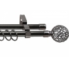 Карниз кованый раздвижной 2-х рядный Legrand d-16/19 мм 1.6-3 м ажур черный никель