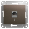 Розетка компьютерная 1-м СП Glossa RJ45 кат.5E механизм беж. SE GSL000281K