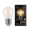 Лампа светодиодная филаментная Black Filament 7Вт P45 шар 2700К тепл. бел. E27 550лм GAUSS 105802107