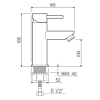 Смеситель для раковины (умывальника) РМС (SUS124-001F)