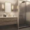 Плитка настенная 8х250х400 мм Gracia Ceramica/Unitile Лейла белая, серая верх 01 глянцевая