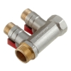 Коллектор с отсекающими кранами 3/4" 2х1/2" наружная Stout
