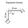 Планка торцевая 0.45 мм 2000 мм сигнально-синяя (RAL 5005)