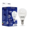 Лампа светодиодная G45 10 Вт E14 шар 4000 K белый свет TOKOV Electric