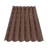 Металлочерепица 0.4х1180х2220 мм шоколадно-коричневая (RAL 8017)