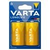 Батарейка щелочная  LR20 1.5 В Varta Longlife (2 шт)