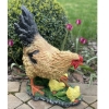 Фигура садовая Курица с цыплятами с зерном 42 см