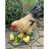 Фигура садовая Курица с цыплятами с зерном 42 см