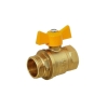 Кран газовый шаровой 1/2" в/н резьба БАЗ рукоятка бабочка
