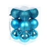 Набор елочных шаров d-6 см, 12 шт, голубой (матов., глянц., блестящ.) SYQA-0123165