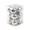 Набор елочных шаров d-6 см, 12 шт, серебро (матов., глянц.) SYQA-0123158