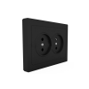 Розетка 2-м СП в сборе карбон IP20 16А TOKOV Electric Pixel TKE-PX-R2F-C14