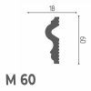 Молдинг ударопрочный Де-Багет XPS POLYMER М60 белый (60х18х2000 мм)