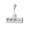 Удлинитель Космос белый (3х0.1 м, ПВС 3х1, с/з, 2USB+1USBC)