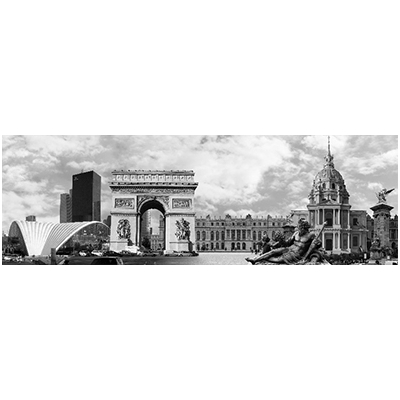 Панель фартук Париж черно-белый Триумфальная арка 2070*695*3 мм,