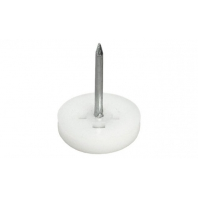 Подпятник для мебели (с гвоздем) d15 мм белый (10 шт) Adria
