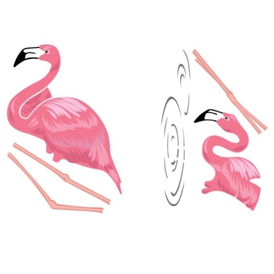 Декостикер Розовый Фламинго