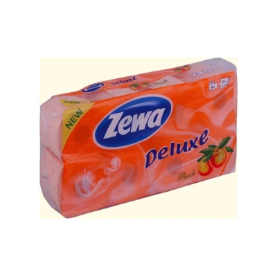 Бумага туалетная ЗЕВА Делюкс 3-х слойная с ароматом персика 8шт