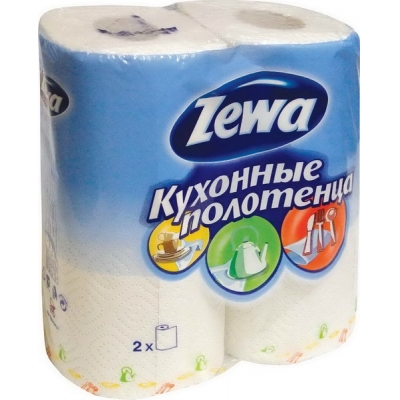 Полотенца кухонные ЗЕВА 2-х слойные белые 2шт