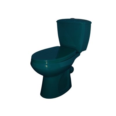 Унитаз-компакт ЭЛИССА зеленый, нижние подключение с арматурой и сиденьем