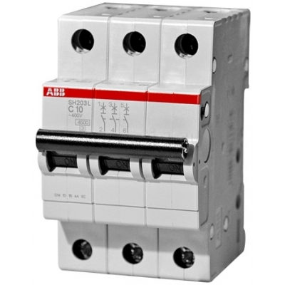 Выключатель автоматический модульный 3п C 10А 4.5кА SH203L C10 ABB 2CDS243001R0104