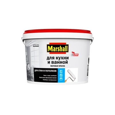 Краска для кухни и ванной вододисперсионная MARSHALL 5л