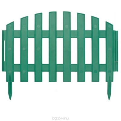 Забор зеленый штакетник 5 секций 27х220см Gard-plast
