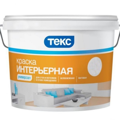Краска интерьерная ТЕКС Универсал белая 4.5 л/7 кг